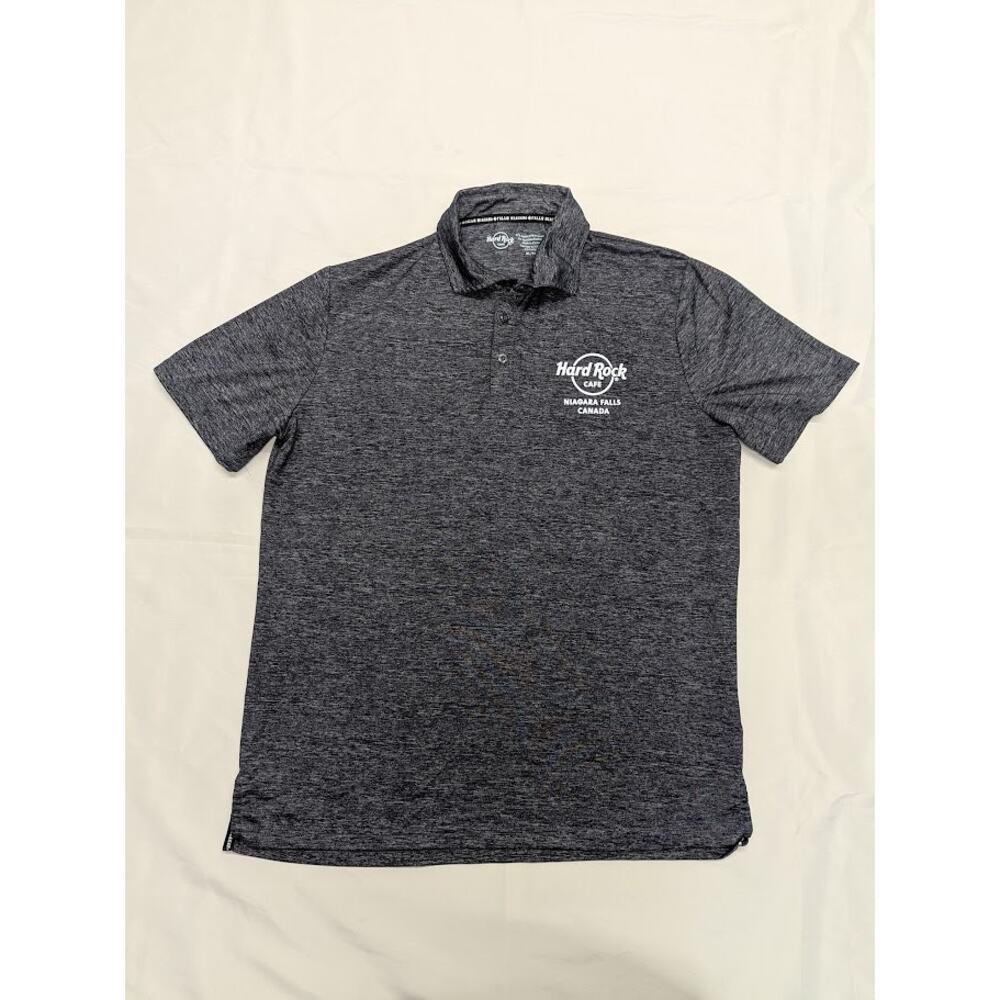 Hard Rock Cafe Grey Performance Polo Shirt Niagara Falls Canada Mens XL